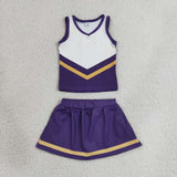 Team Golden Purple White Vest Athletic Shorts Girls Skirt Sets
