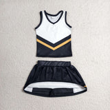 Team Golden Black White Vest Athletic Shorts Girls Skirt Sets
