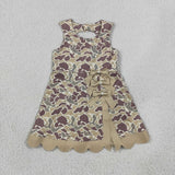 Green Bows Scalloped Camo Athletic Shorts Girls Sleeveless Dress