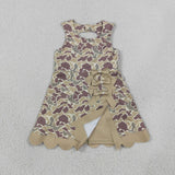 Green Bows Scalloped Camo Athletic Shorts Girls Sleeveless Dress