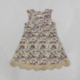 Green Bows Scalloped Camo Athletic Shorts Girls Sleeveless Dress