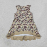 Green Bows Scalloped Camo Athletic Shorts Girls Sleeveless Dress