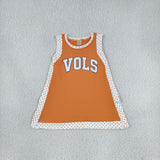 Vols Team Polka Dots Orange Athletic Girls Sleeveless Top