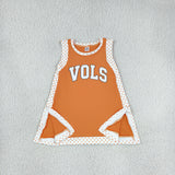 Vols Team Polka Dots Orange Athletic Girls Sleeveless Top