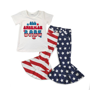 American Babe Stars Stripe Jeans Girls 4th of July Outfits