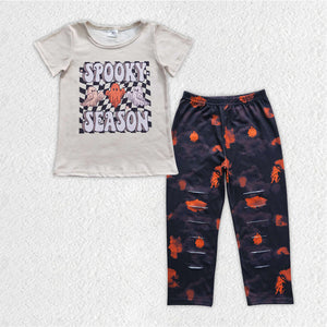 Spooky Season Dark Legging Girls Halloween Outfits