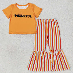 Thankful Stripe Orange Girls Thanksgiving Outfits