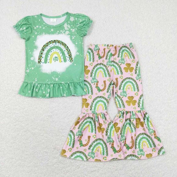 Rainbow Clover Green Girls St. Patrick's Day Outfits