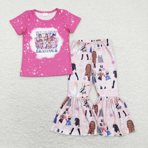 Singer Hot Pink Girls Short Sleeve+Trousers Sets