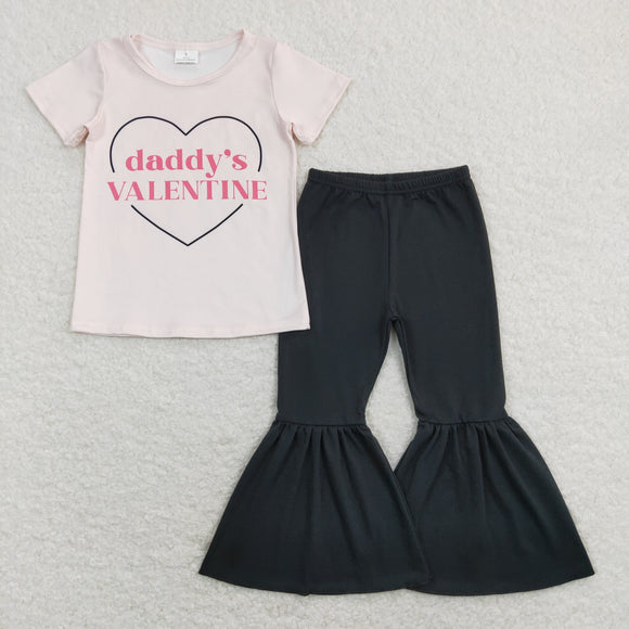 Daddy's Valentine Heart Pink Girls Valentines Outfits