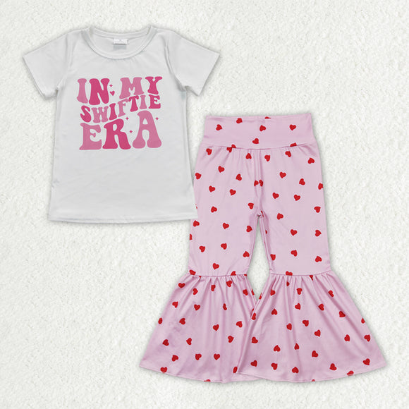 In My Era Singer Heart Pink Girls Short Sleeve+Trousers Sets