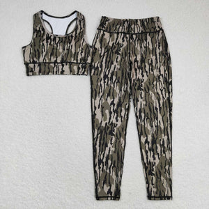 Green Camo Adult Yoga Sets