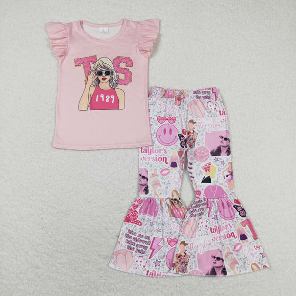 1989 Singer Pink Girls Short Sleeve+Trousers Sets