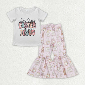 Easter Jesus Rabbit Pink Girls Easter Outfits