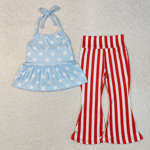 Stars Red Stripe Blue Girls 4th of July Outfits