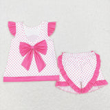 Cartoon Dolls Polka Dots Girls Shorts Sets