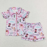 Singer Purple Girls Short Sleeve Pajamas