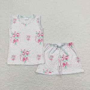 Floral Lace Ruffles Girls Shorts Sets