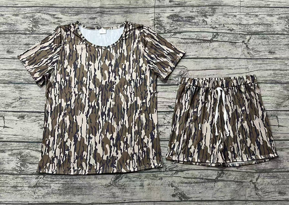 Pre-sale Camo Army Green Mommy & Me Adult Shorts Sets