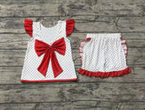 Pre-sale Baseball Bow Polka Dots Girls Shorts Sets