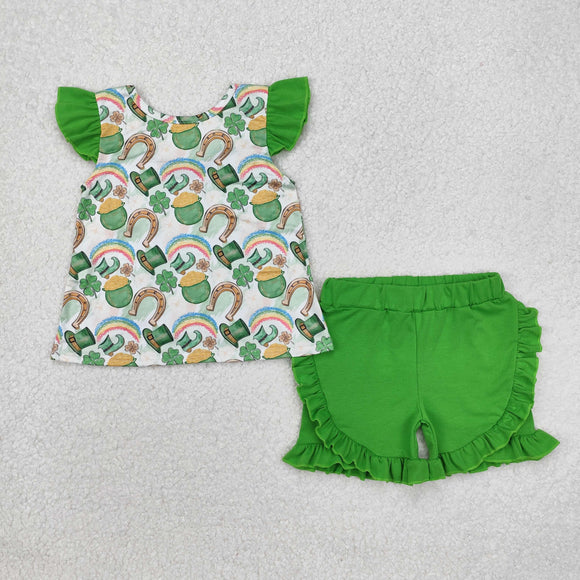 Clover Rainbow Green Girls St. Patrick's Day Outfits