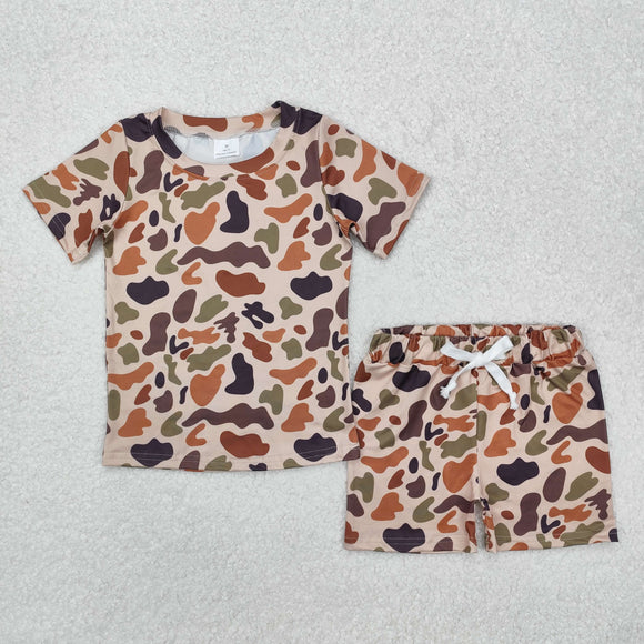 Camo Brown Girls Shorts Sets