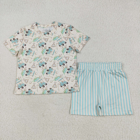 Golf Tour Van Stars Stripe Beige Girls Shorts Sets