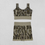 Army Green Camo Adult Shorts Sets