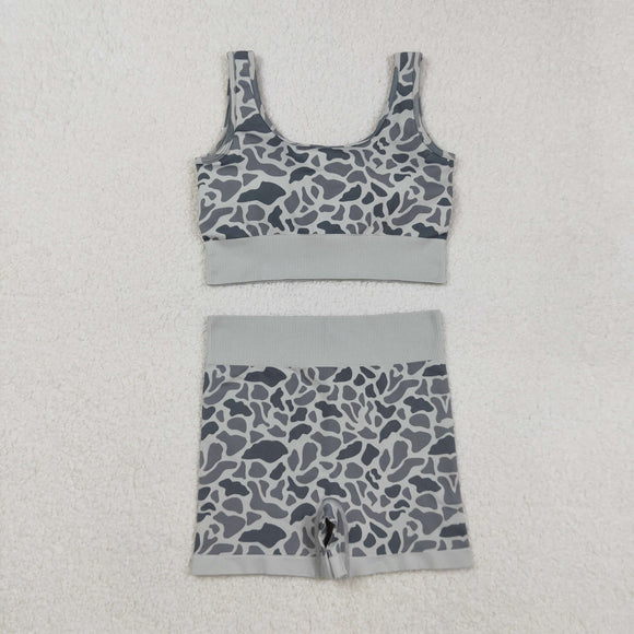 Gray Camo Adult Shorts Sets