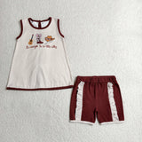 It's alright to be little bitty Stripe Brown Girls Shorts Sets
