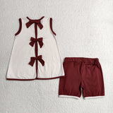 It's alright to be little bitty Stripe Brown Girls Shorts Sets