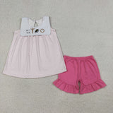 Sheep Jesus Hot Pink Polka Dots Girls Easter Outfits