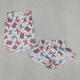 Flag Bow Pattern Girls 4th of July Outfits