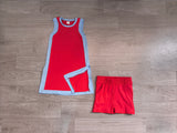 Pre-sale Solid Team Red Sky Blue Athletic Dress Girls Shorts Sets