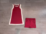Pre-sale Solid Team Dark Red White Athletic Dress Girls Shorts Sets