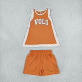 Vols Team Polka Dots Orange Athletic Dress Girls Shorts Sets