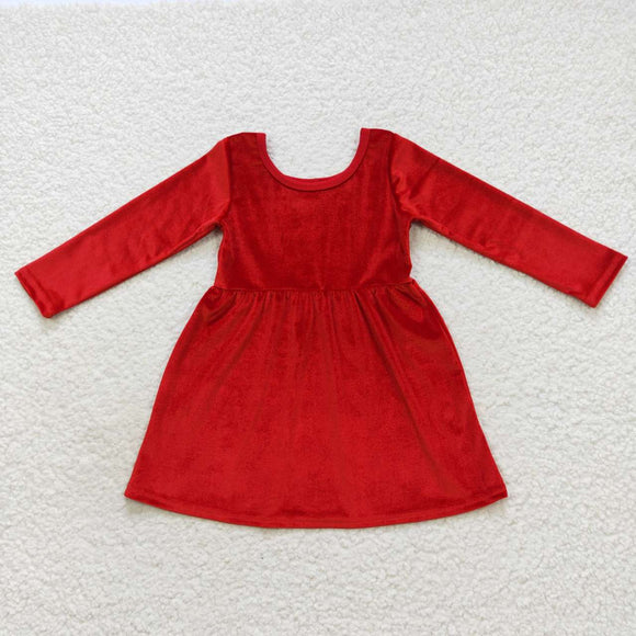 Velvet Red Girls Christmas Dress