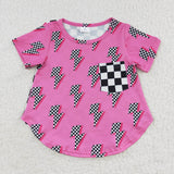 Lightning Hot Pink Girls Short Sleeve Top