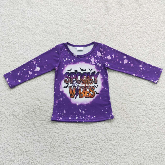 Spooky Vibes Purple Girls Halloween Top