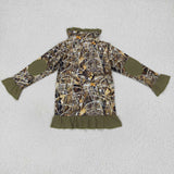 Duck Polo Jungle Hunting Ruffles Girls Long Sleeve Top