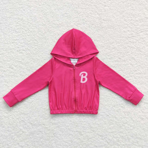 Cartoon Dolls Hot Pink Crop Girls Hoodie Top