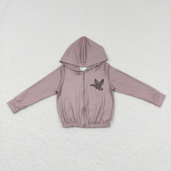 Camo Duck Crop Girls Hoodie Top