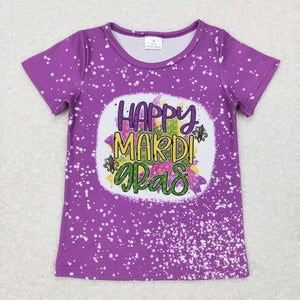 Happy Purple Girls Mardi Gras Top