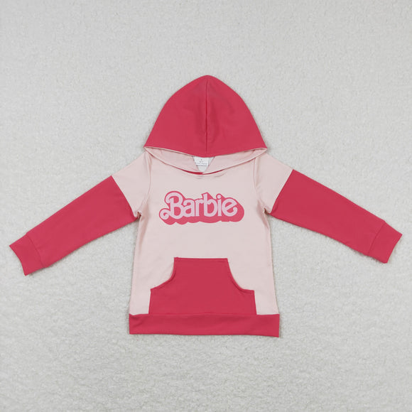 Cartoon Dolls Hot Pink Girls Hoodie Top