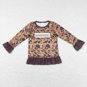 Mama's Girl Brown Camo Girls Long Sleeve Top