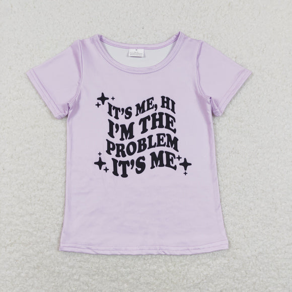 It's me Problem Purple Singer Girls Short Sleeve Top