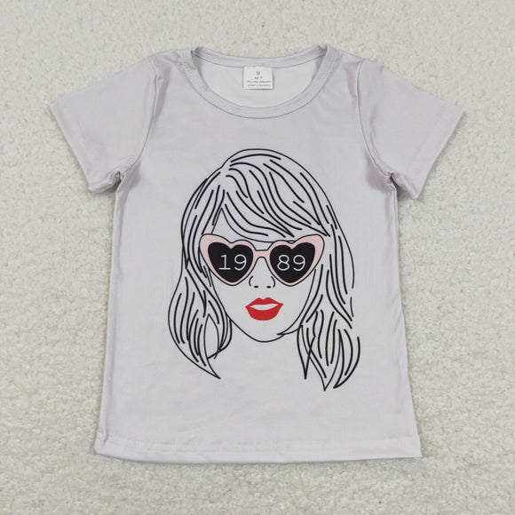 1989 Singer Gray Girls Short Sleeve Top