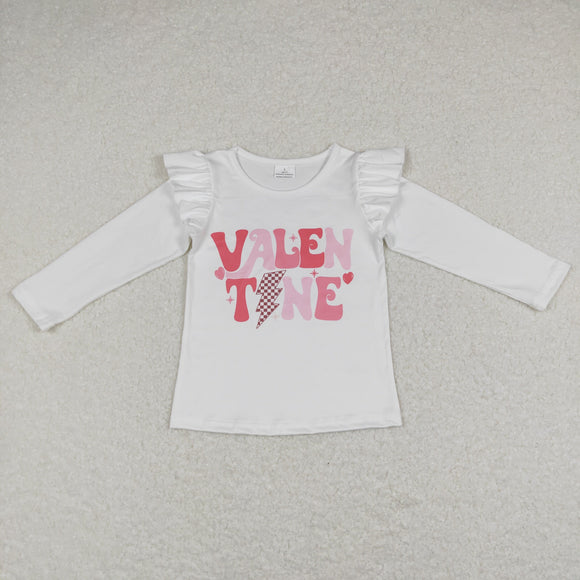 Letters White Girls Valentines Top