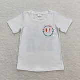 12-18M--14-16T In my birthday era Smile White Girls Short Sleeve Top