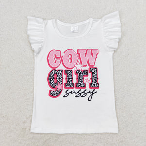 Cowgirl Sassy White Girls Short Sleeve Top